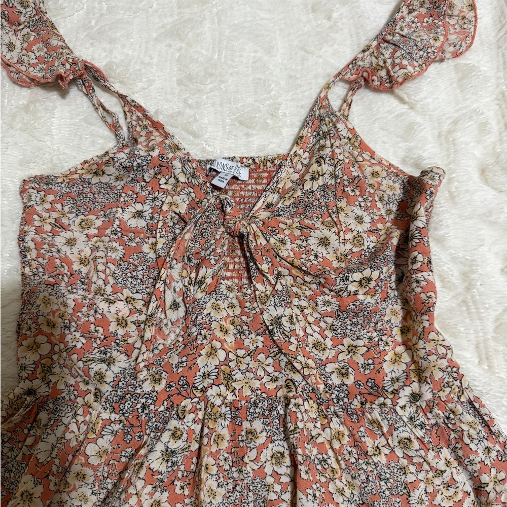 Rails Coral Floral Tie-Front Camisole